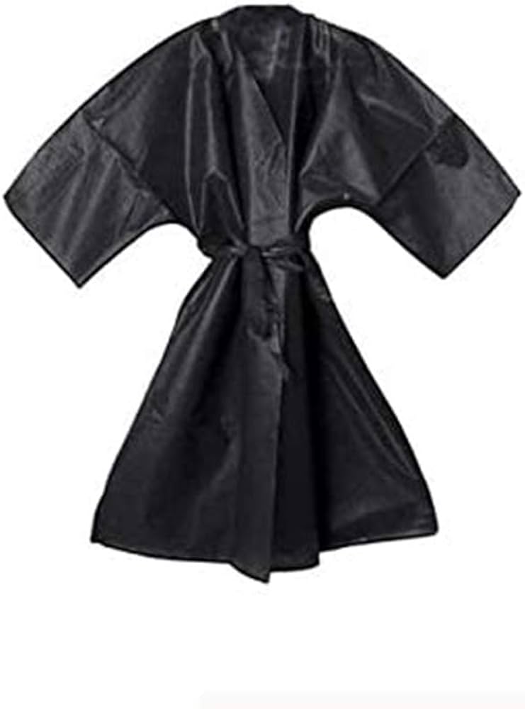 KIMONO MONOUSO BORDATO CON CINTA 10PZ - NERO