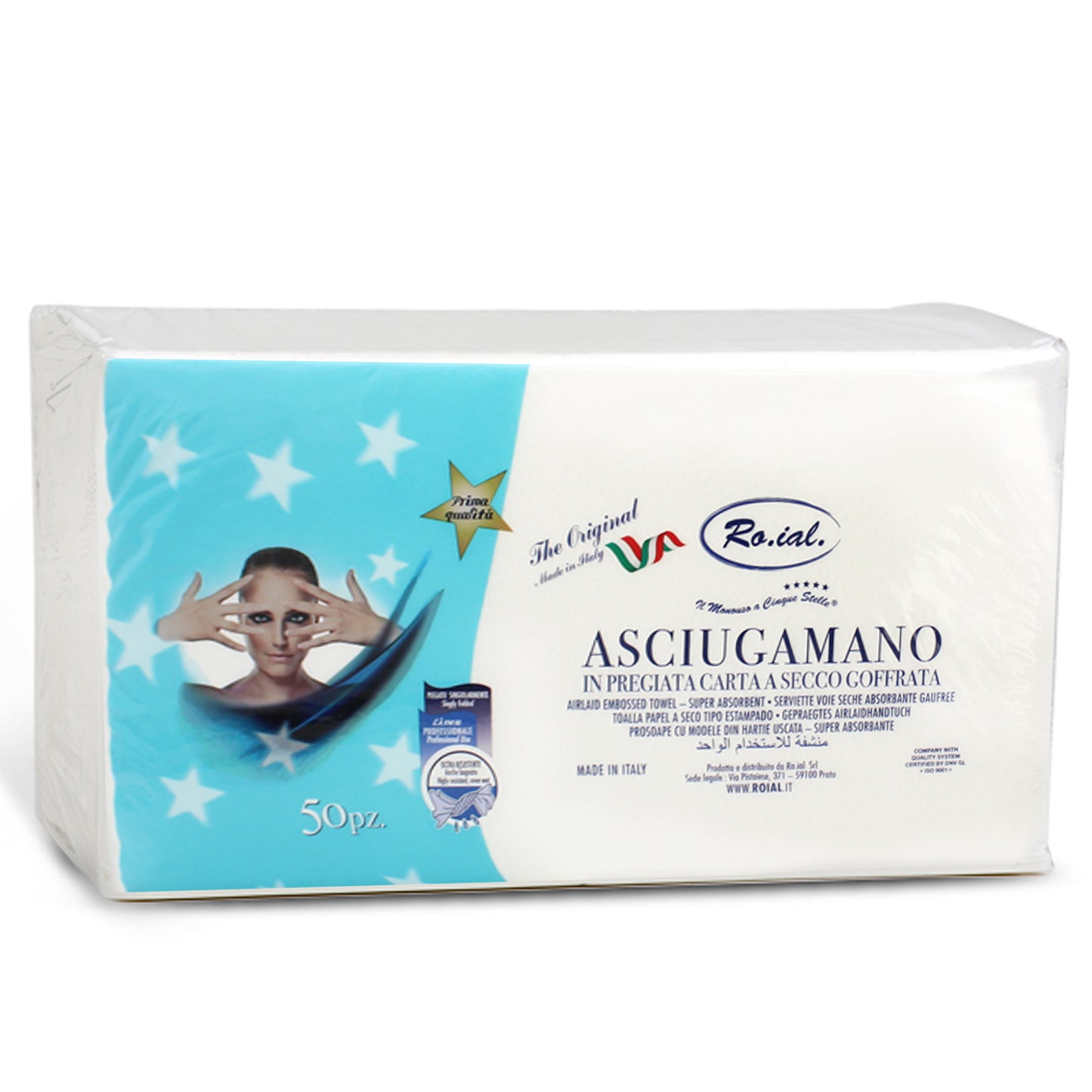 ROIAL ASCIUGAMANI IN CARTA A SECCO GOFFRATA 35X67CM - 50PZ